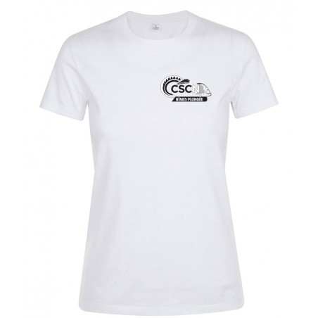 T-shirt coton femme logo noir coeur